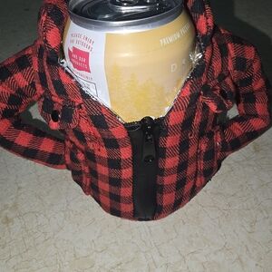 Plaid Can Holder with Zipper